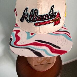Atlanta Embroidered white and Multicolor Cap